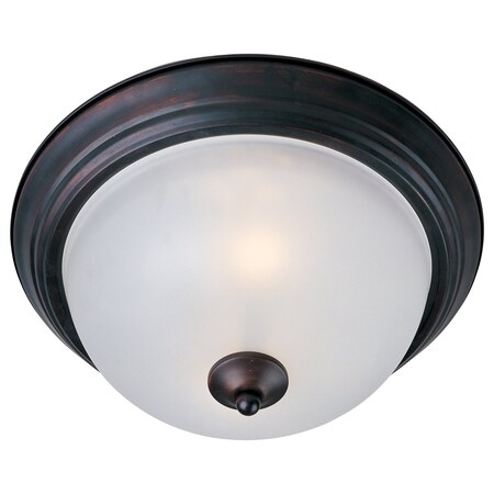 Maxim Three Light Oil Rubbed Bronze Frosted Glass Bowl Flush Mount 5842FTOI